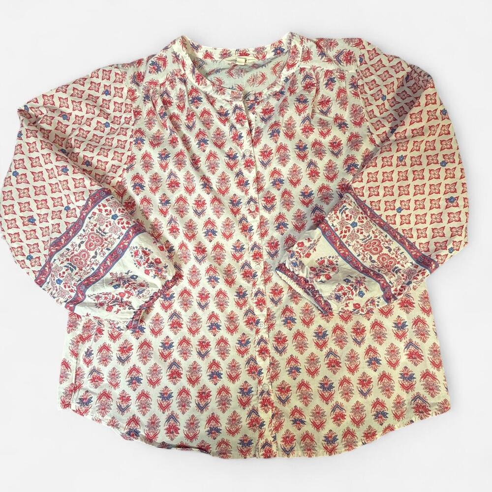 Lucky Brand - Women's Border Print Button-Up Shirt - Size Medium